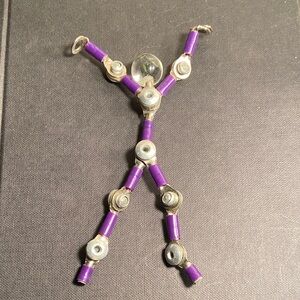 Vintage 90s 1990s magnetic magnet figure man Purple metal flexible bendable cool